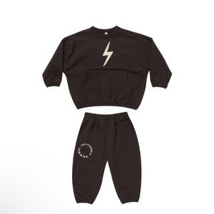 Rylee + Cru Black Bolt Sweatshirt and Joggers
